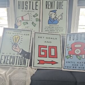 Motivational Wall Art Set - Red, Blue, Black